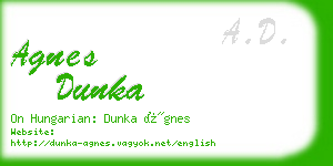 agnes dunka business card